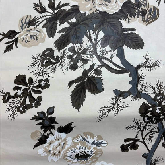 6.375 Yards Schumacher Pyne Hollyhock in Charcoal - Picture 6 of 7